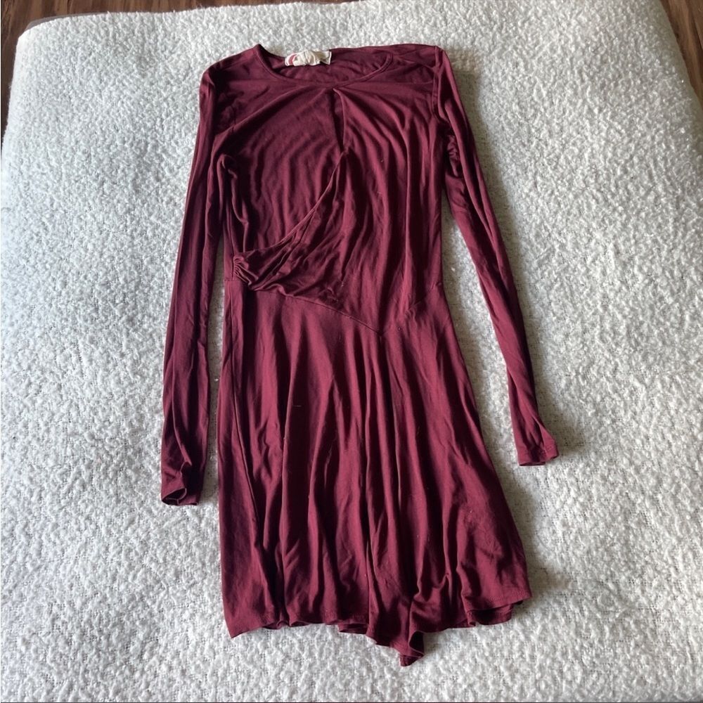 Free people beach small burgundy dress